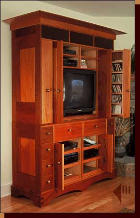 TV and Stereo Cabinet Mahogany 2
